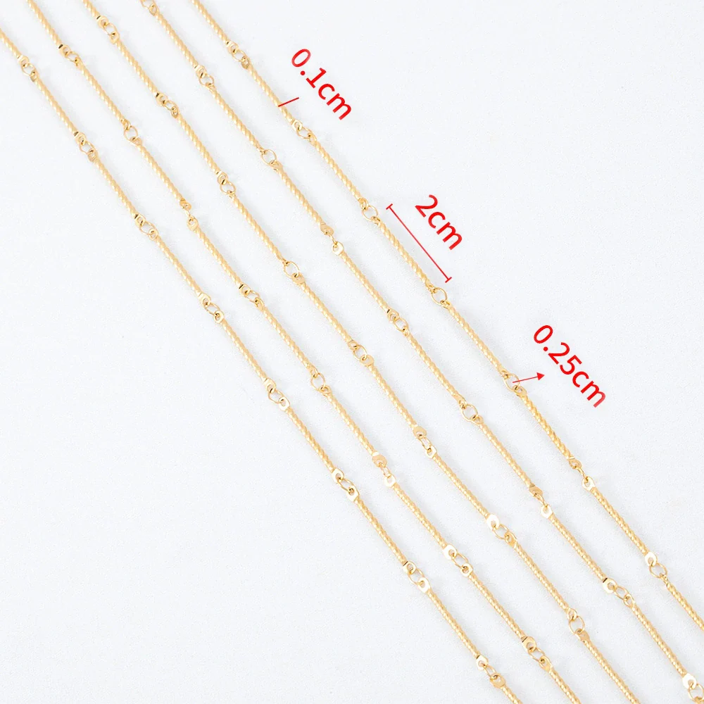 Stainless Steel Handmade Round Bar Chain Necklace Accessories With Electroplating - Image 21