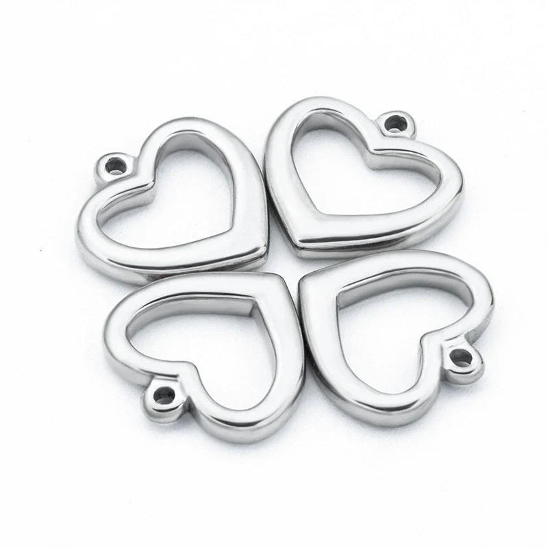 Stainless Steel Heart Cut Out Necklace Pendant Fashion Diy Jewelry Accessories Electroplating - Image 4