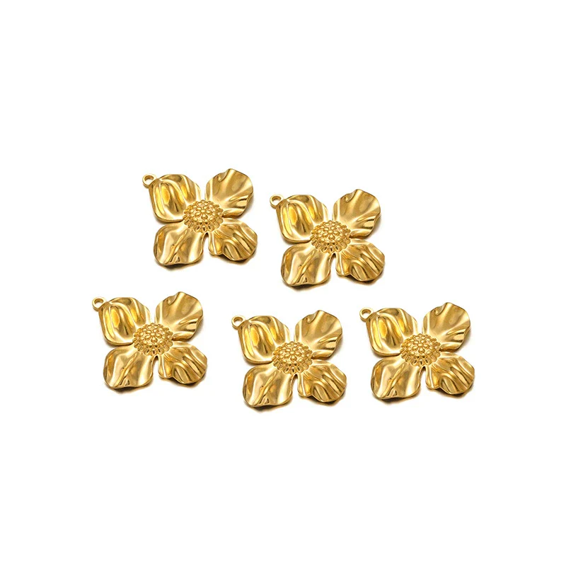 Stainless Steel Heart Leaf Flower Pendant Jewelry For Women With Electroplating Treatment - Image 14