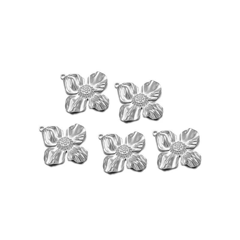 Stainless Steel Heart Leaf Flower Pendant Jewelry For Women With Electroplating Treatment - Image 15