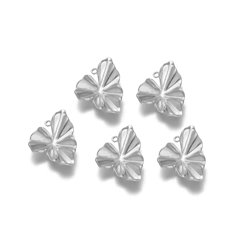 Stainless Steel Heart Leaf Flower Pendant Jewelry For Women With Electroplating Treatment - Image 7