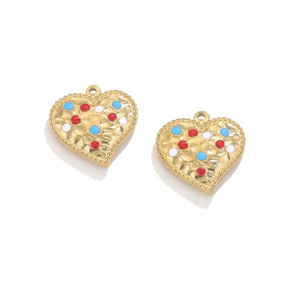 Stainless Steel Heart Love Pattern Electroplated Diy Jewelry Accessories Pendant Earrings Bracelet Necklace - Image 2