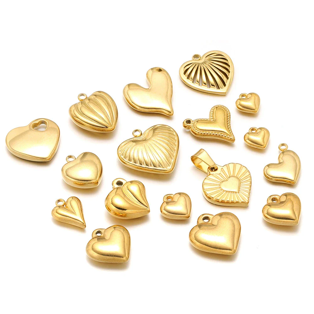 Stainless Steel Heart Love Pendant Electroplated Jewelry Accessories For Necklace And Bracelet