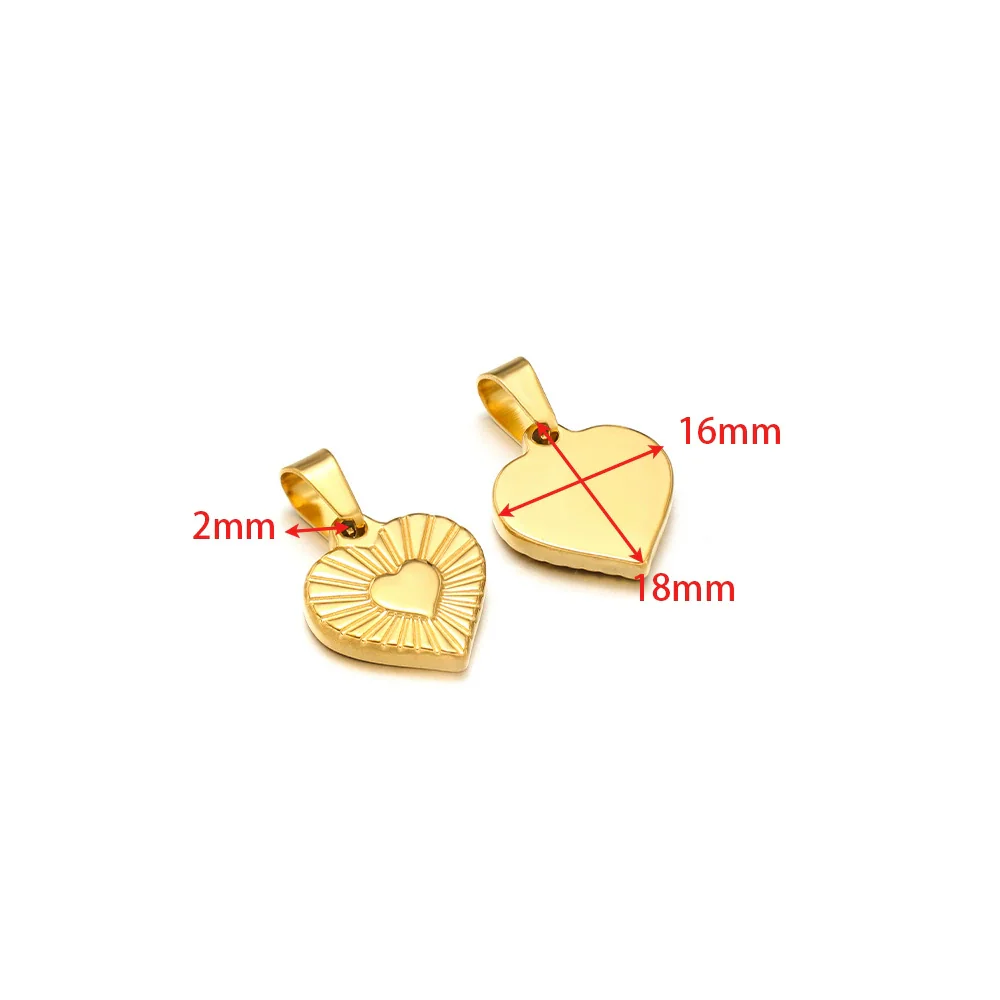 Stainless Steel Heart Love Pendant Electroplated Jewelry Accessories For Necklace And Bracelet - Image 10