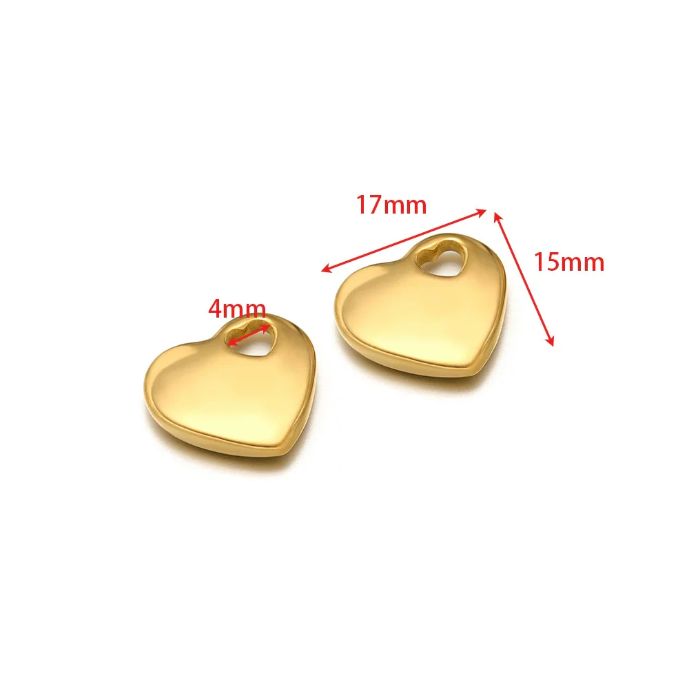 Stainless Steel Heart Love Pendant Electroplated Jewelry Accessories For Necklace And Bracelet - Image 13