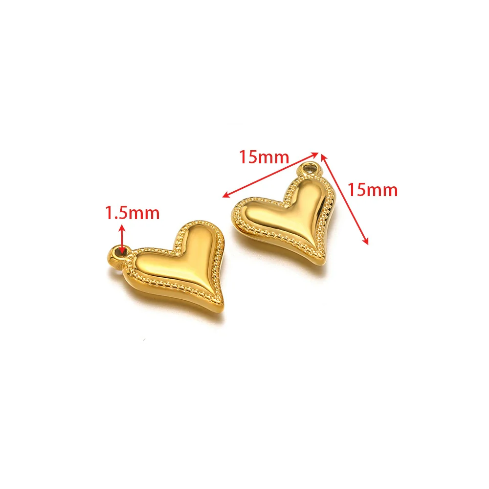 Stainless Steel Heart Love Pendant Electroplated Jewelry Accessories For Necklace And Bracelet - Image 14