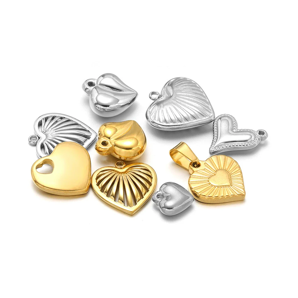 Stainless Steel Heart Love Pendant Electroplated Jewelry Accessories For Necklace And Bracelet - Image 2