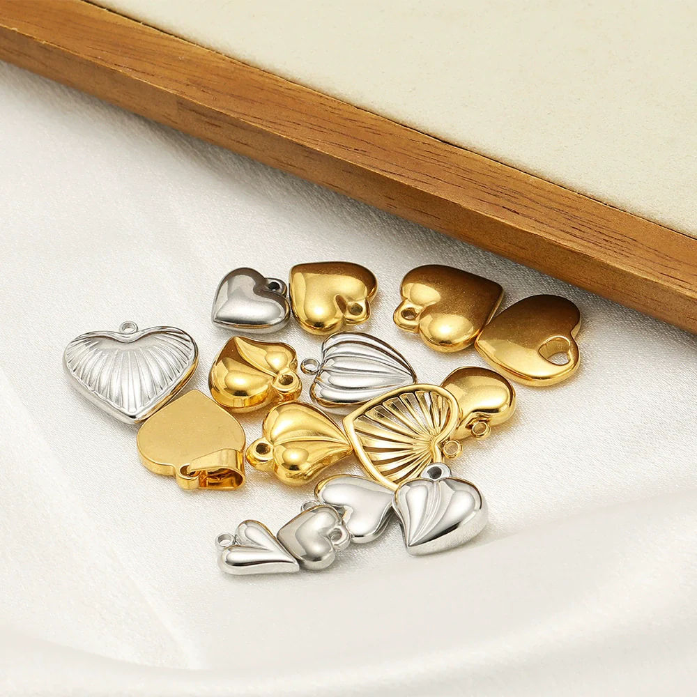 Stainless Steel Heart Love Pendant Electroplated Jewelry Accessories For Necklace And Bracelet - Image 3