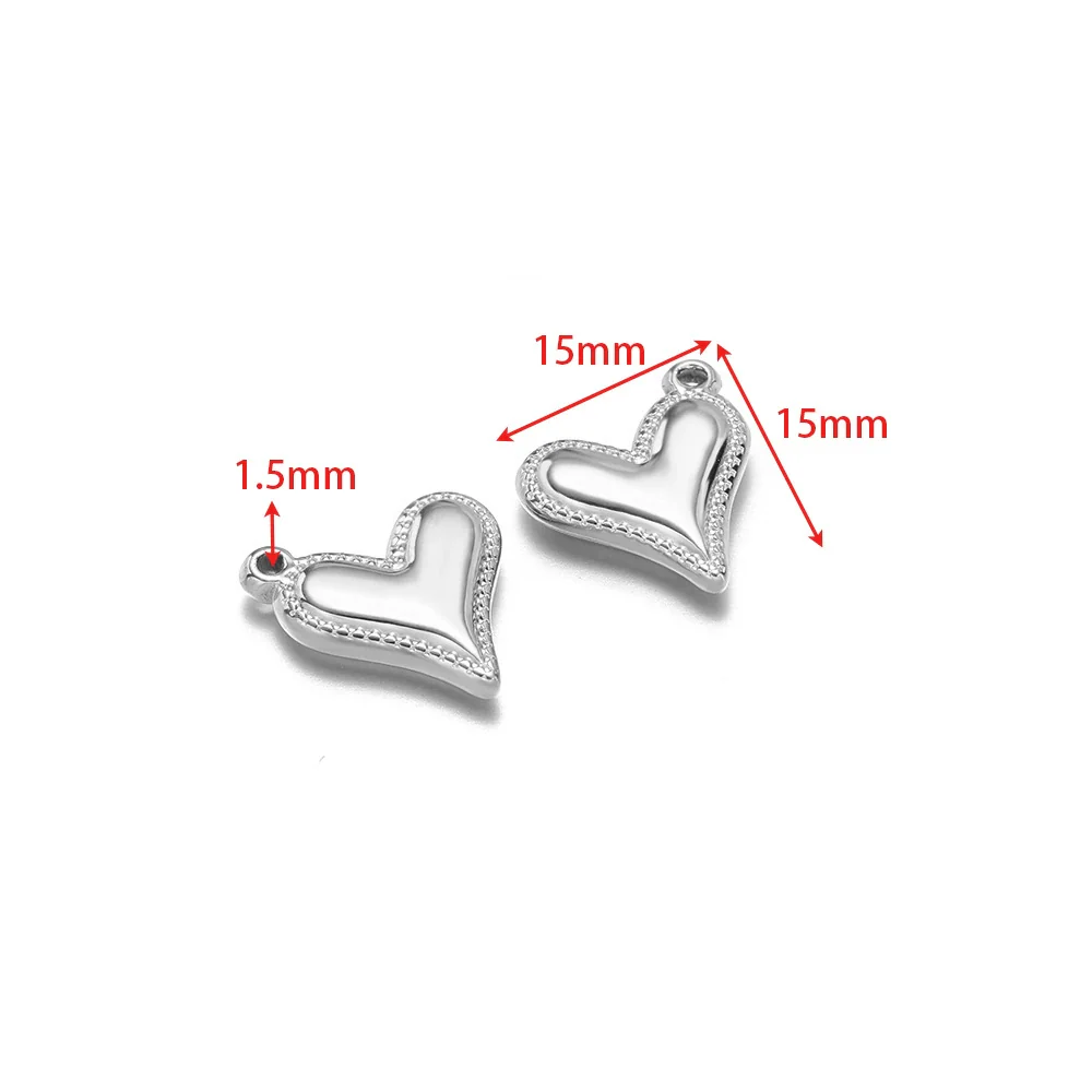 Stainless Steel Heart Love Pendant Electroplated Jewelry Accessories For Necklace And Bracelet - Image 31