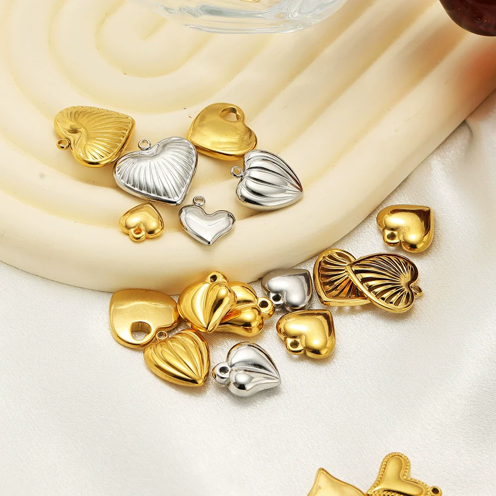Stainless Steel Heart Love Pendant Electroplated Jewelry Accessories For Necklace And Bracelet - Image 4