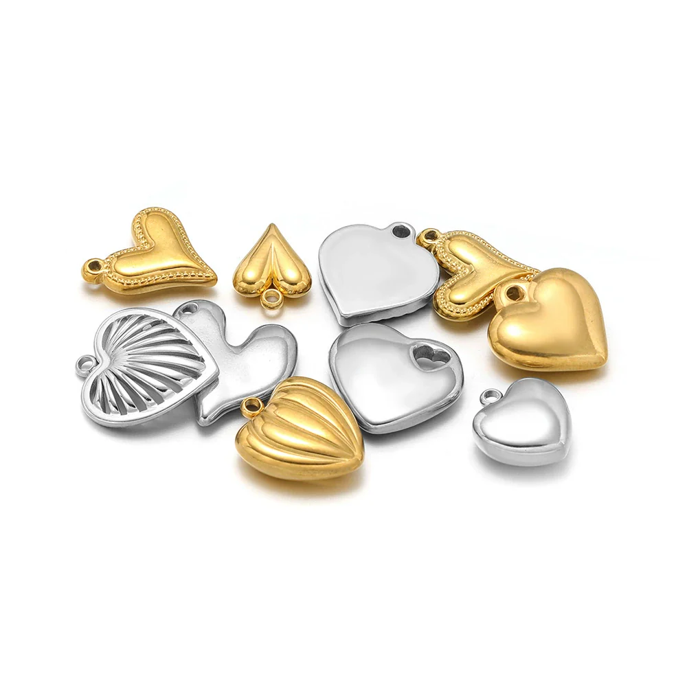 Stainless Steel Heart Love Pendant Electroplated Jewelry Accessories For Necklace And Bracelet - Image 5