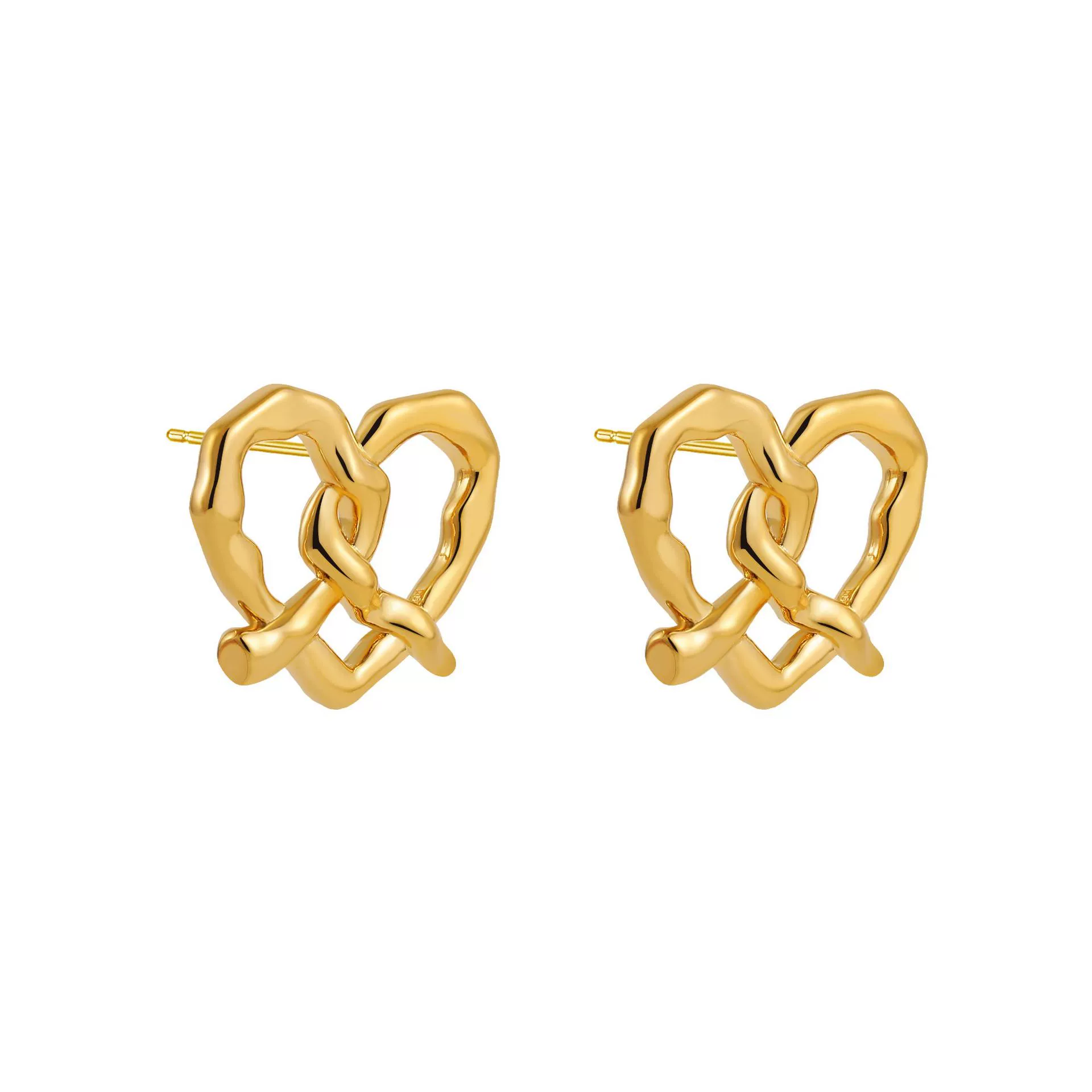Stainless Steel Heart Pattern Cold Style Electroplated Female Ear Stud Earrings - Image 5