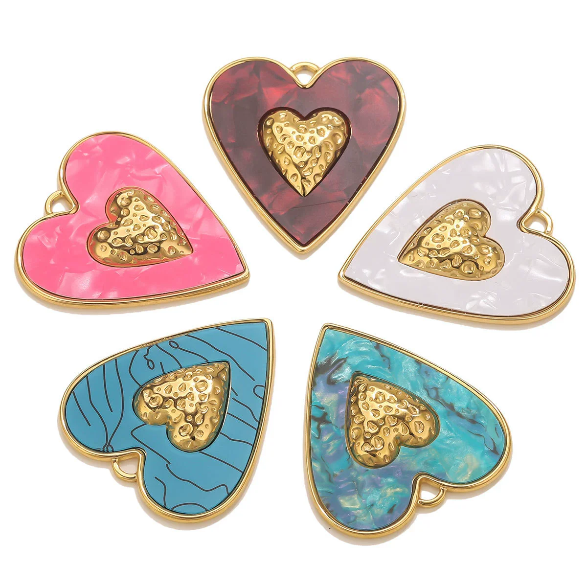 Stainless Steel Heart Pendant Electroplating Jewelry Accessories For Diy Necklace And Bracelet - Image 5