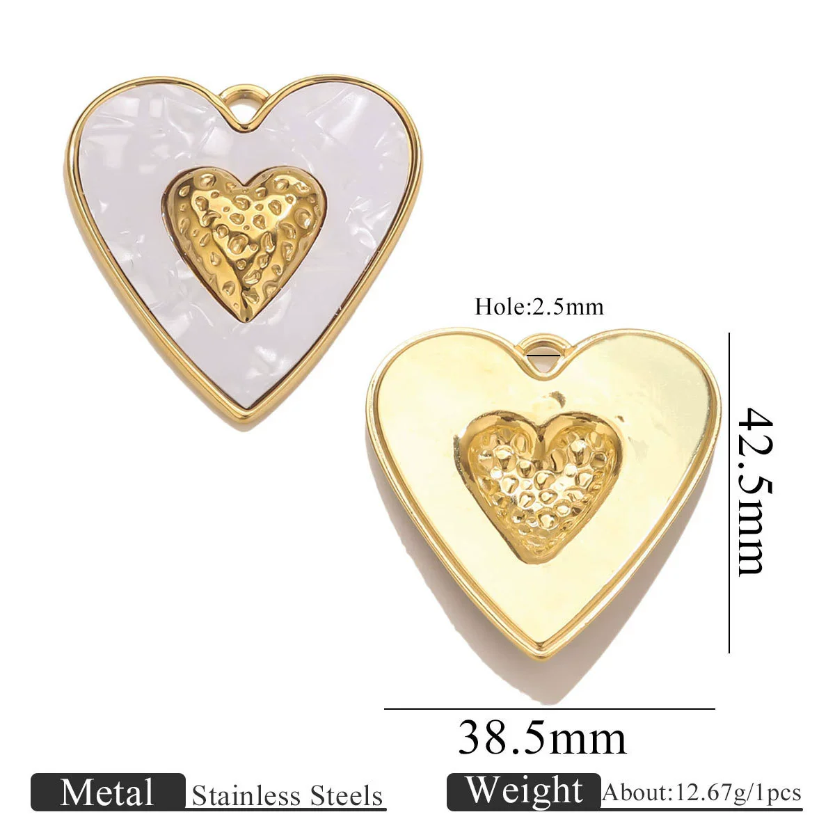 Stainless Steel Heart Pendant Electroplating Jewelry Accessories For Diy Necklace And Bracelet - Image 7