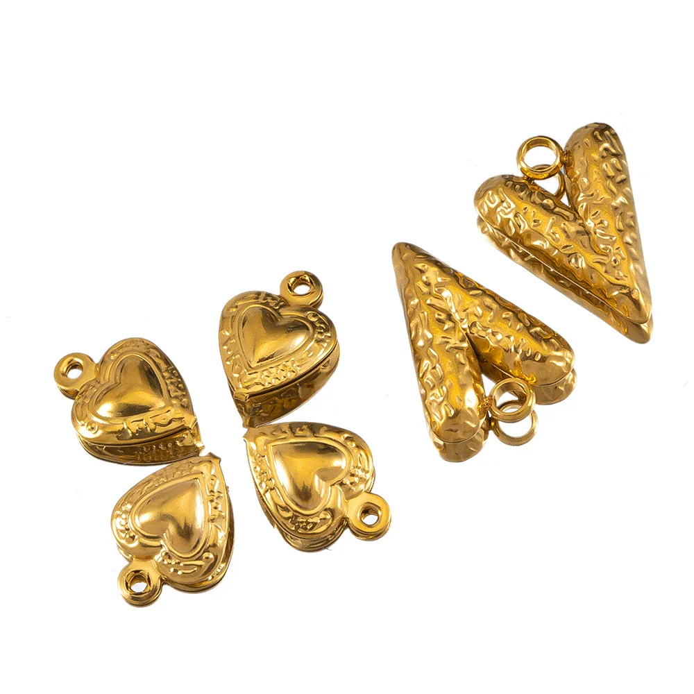 Stainless Steel Heart Pendant Jewelry Accessories With Electroplating And Retro Niche Simple Design