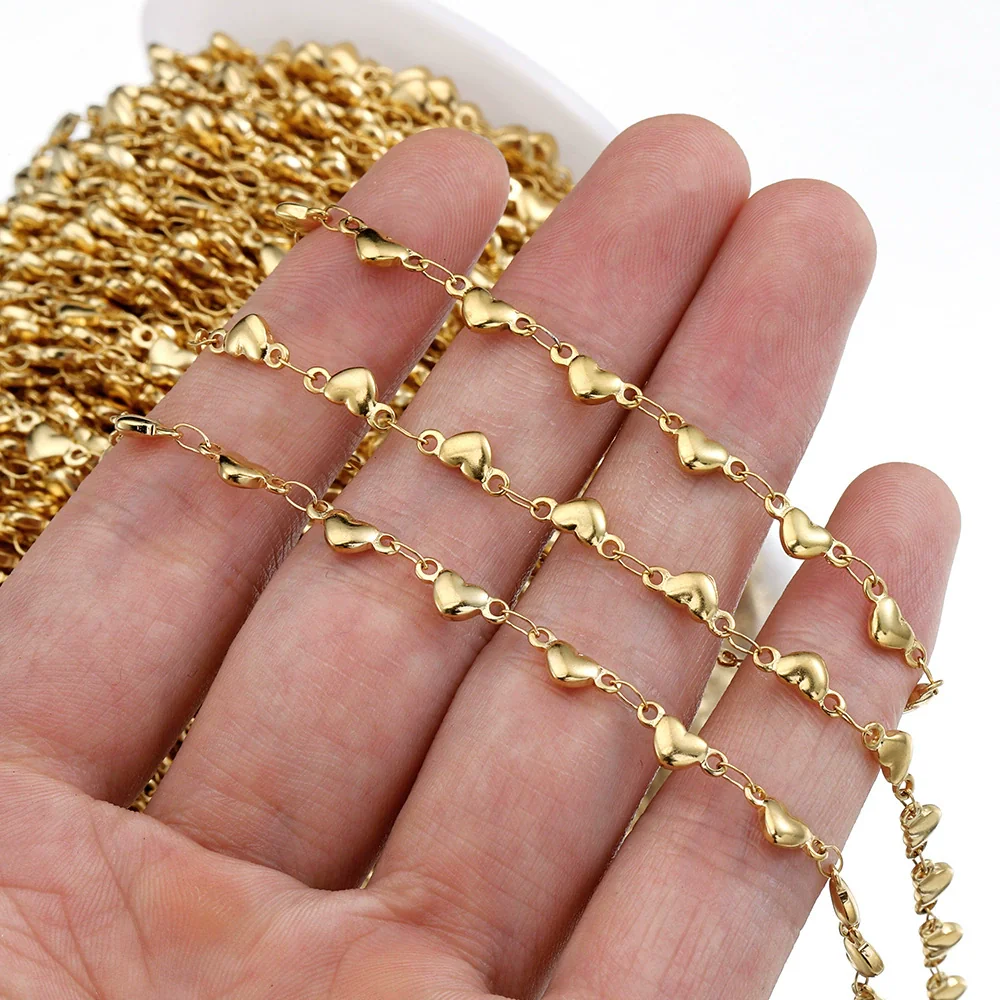 Stainless Steel Heart Shaped Handmade Electroplated Chain Necklace - Image 3