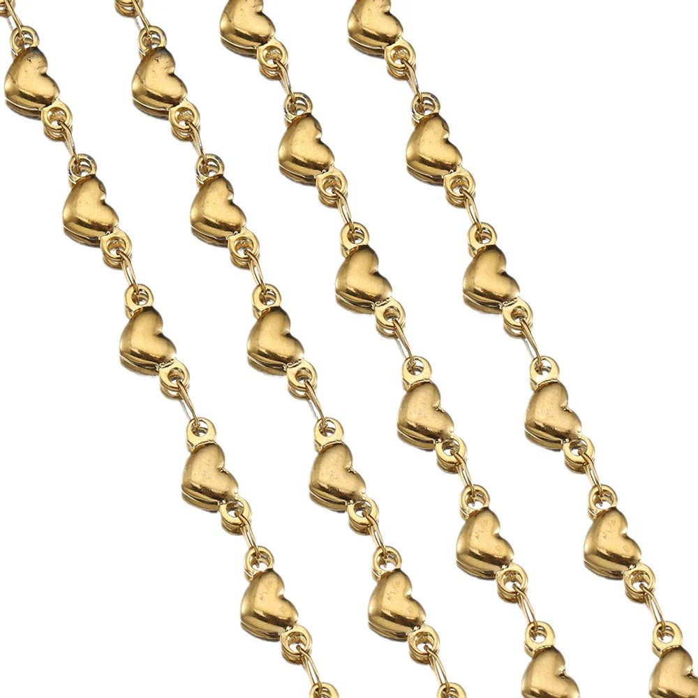 Stainless Steel Heart Shaped Handmade Electroplated Chain Necklace - Image 5