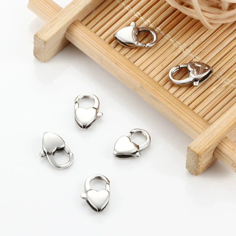 Stainless Steel Heart Shaped Lobster Buckle Vacuum Plated Love Connection Buckle For Necklace And Bracelet Accessories - Image 3