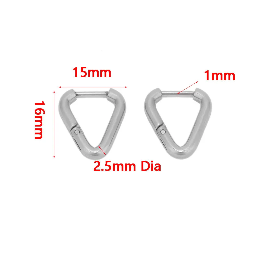 Stainless Steel Heart Shaped Simple Geometric Electroplated Earrings For Men And Women - Image 12