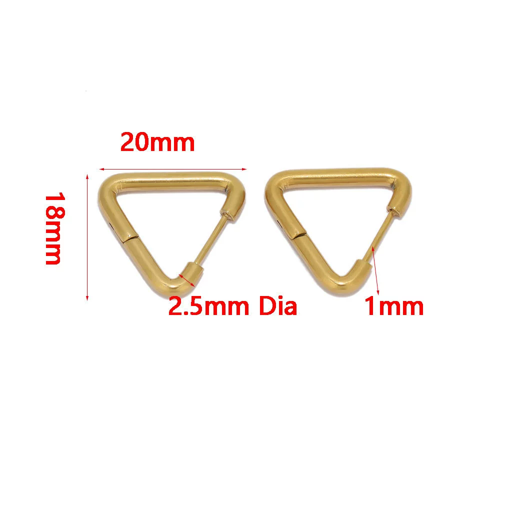 Stainless Steel Heart Shaped Simple Geometric Electroplated Earrings For Men And Women - Image 7