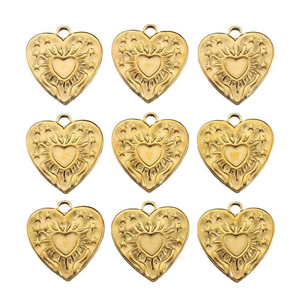 Stainless Steel Heart Shaped Vintage Jewelry Accessories Pendant With Electroplating - Image 10