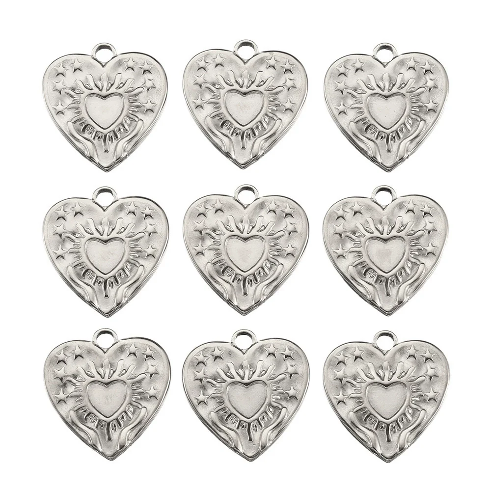 Stainless Steel Heart Shaped Vintage Jewelry Accessories Pendant With Electroplating - Image 11