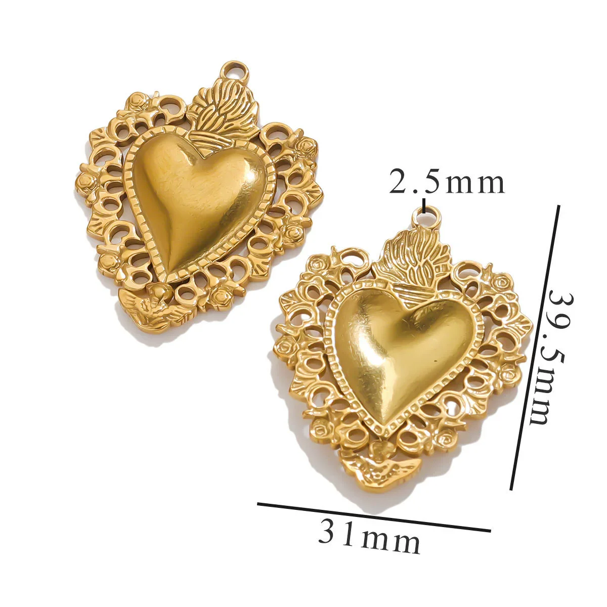Stainless Steel High Fashion Love Pendant Jewelry Accessories With Electroplating - Image 11