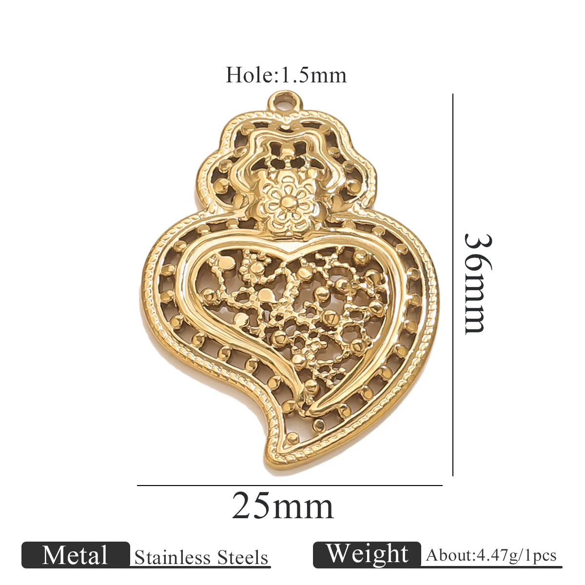 Stainless Steel High Fashion Love Pendant Jewelry Accessories With Electroplating - Image 13