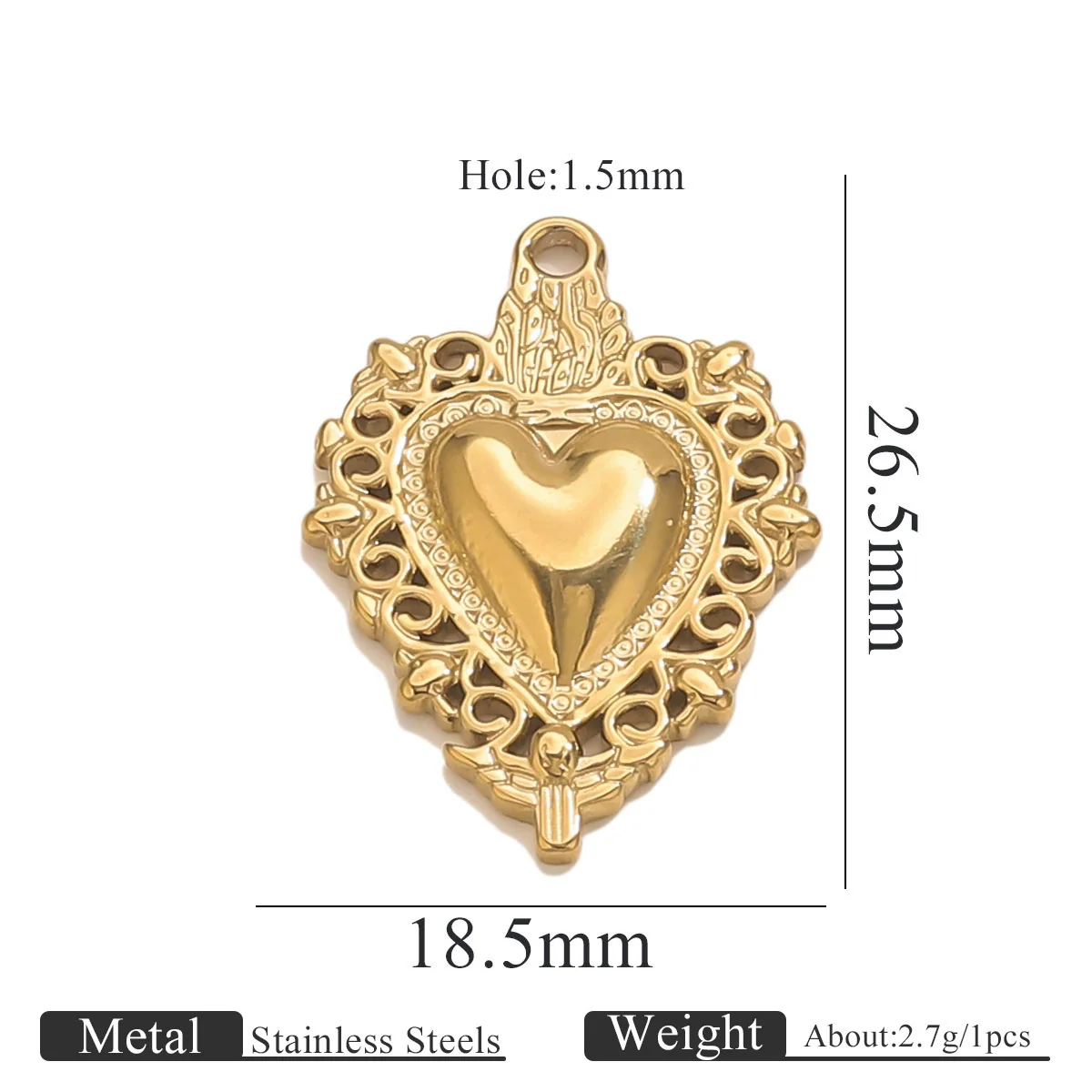Stainless Steel High Fashion Love Pendant Jewelry Accessories With Electroplating - Image 23