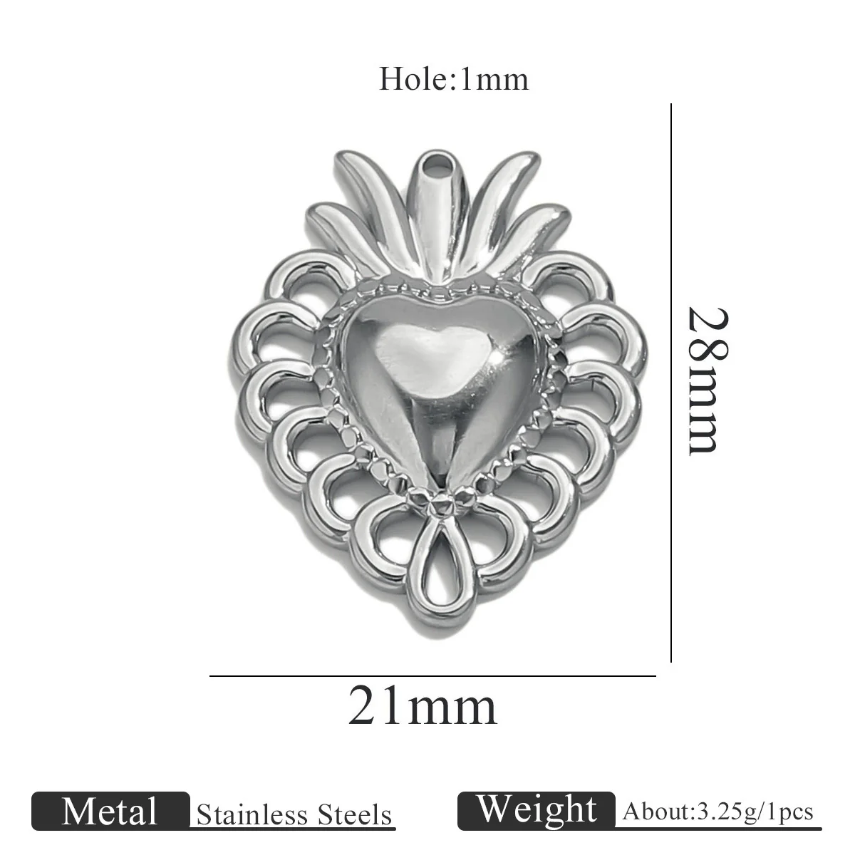 Stainless Steel High Fashion Love Pendant Jewelry Accessories With Electroplating - Image 34