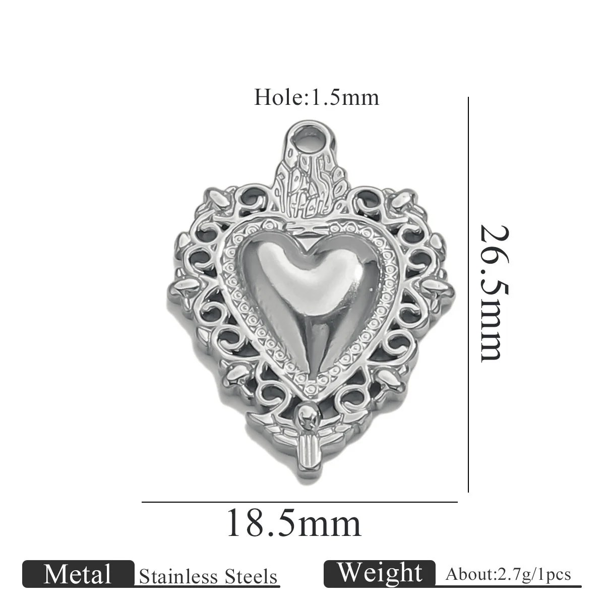 Stainless Steel High Fashion Love Pendant Jewelry Accessories With Electroplating - Image 39