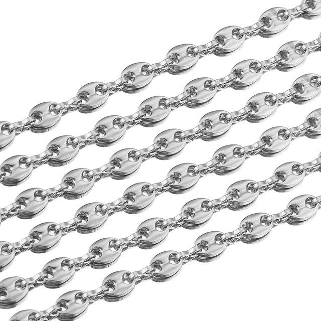 Stainless Steel Hip Hop Totem Pattern Chain Necklace And Bracelet Handmade Jewelry Supplies - Image 7