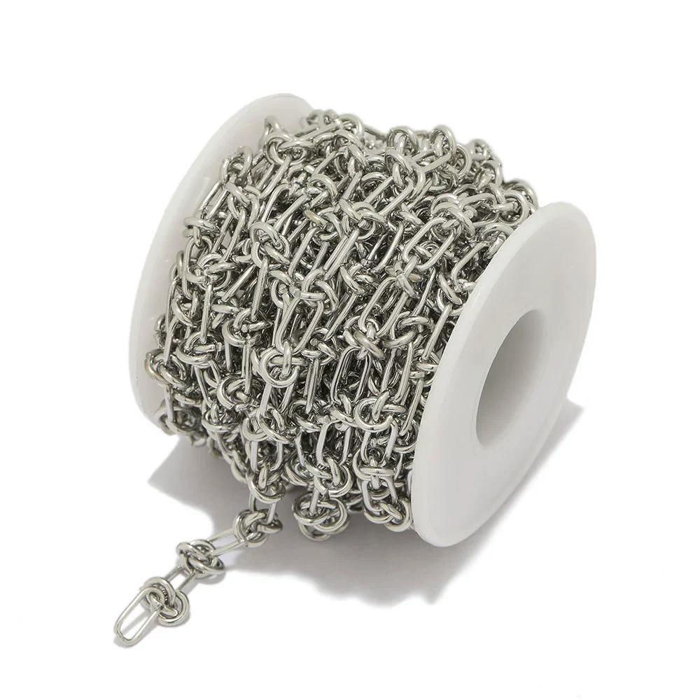 Stainless Steel Hiphop Oshaped Knotted Chain Bracelet Necklace Jewelry Accessories With Electroplating - Image 5