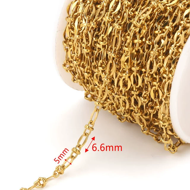 Stainless Steel Hiphop Style Oval Cuban Chain With Totem Pattern Electroplated Handmade Jewelry Making Accessories For Necklace And Bracelet - Image 10