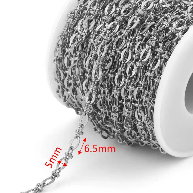 Stainless Steel Hiphop Style Oval Cuban Chain With Totem Pattern Electroplated Handmade Jewelry Making Accessories For Necklace And Bracelet - Image 7