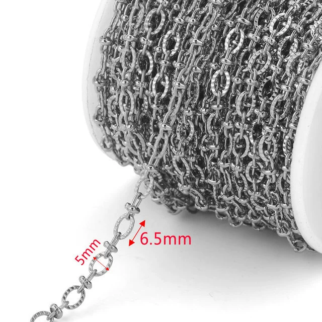 Stainless Steel Hiphop Style Oval Cuban Chain With Totem Pattern Electroplated Handmade Jewelry Making Accessories For Necklace And Bracelet - Image 9