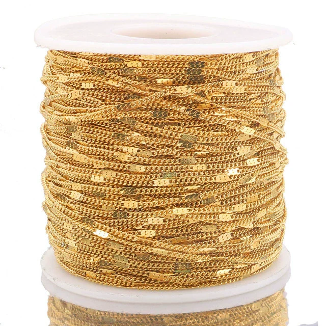 Stainless Steel Hiphop Style Totem Pattern Side Pressure Flat Chain Diy Handmade Women's Necklace And Bracelet Supplies Accessories With Electroplating - Image 6