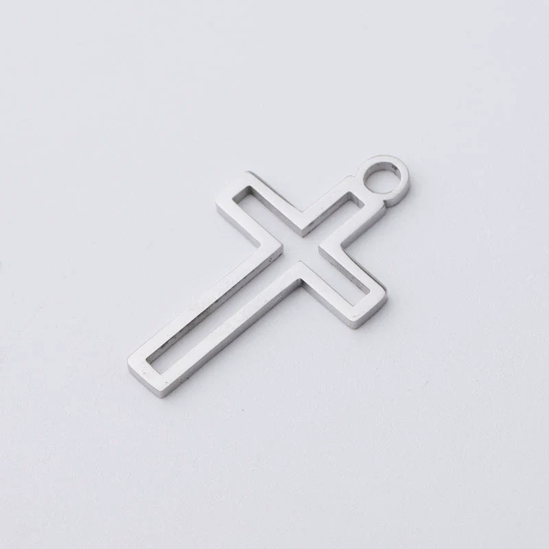 Stainless Steel Hollow Cross Pendant Hip Hop Necklace Women Jewelry Accessories Fine Polishing - Image 5
