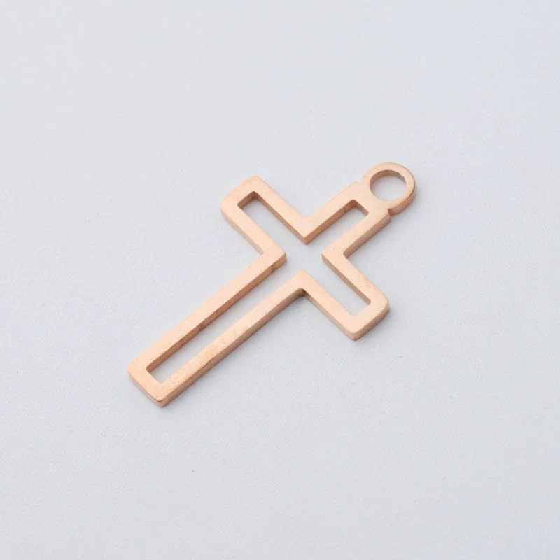 Stainless Steel Hollow Cross Pendant Hip Hop Necklace Women Jewelry Accessories Fine Polishing - Image 7