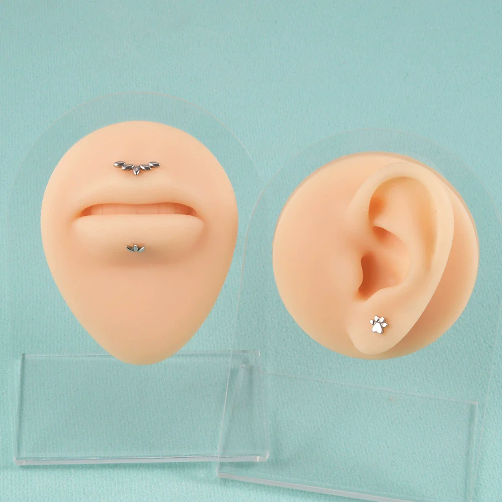 Stainless Steel Horse Eye And Lip Ring With Colorful Gold Electroplating And Leaf Pattern - Image 4