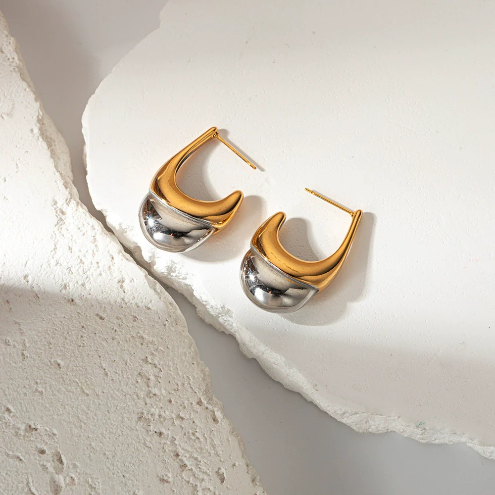 Stainless Steel Ice Cream Shape Electroplated Women's Earrings