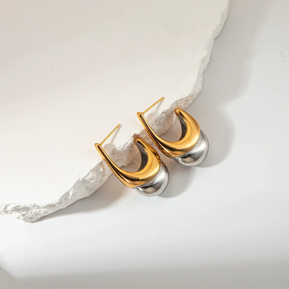 Stainless Steel Ice Cream Shape Electroplated Women's Earrings - Image 2