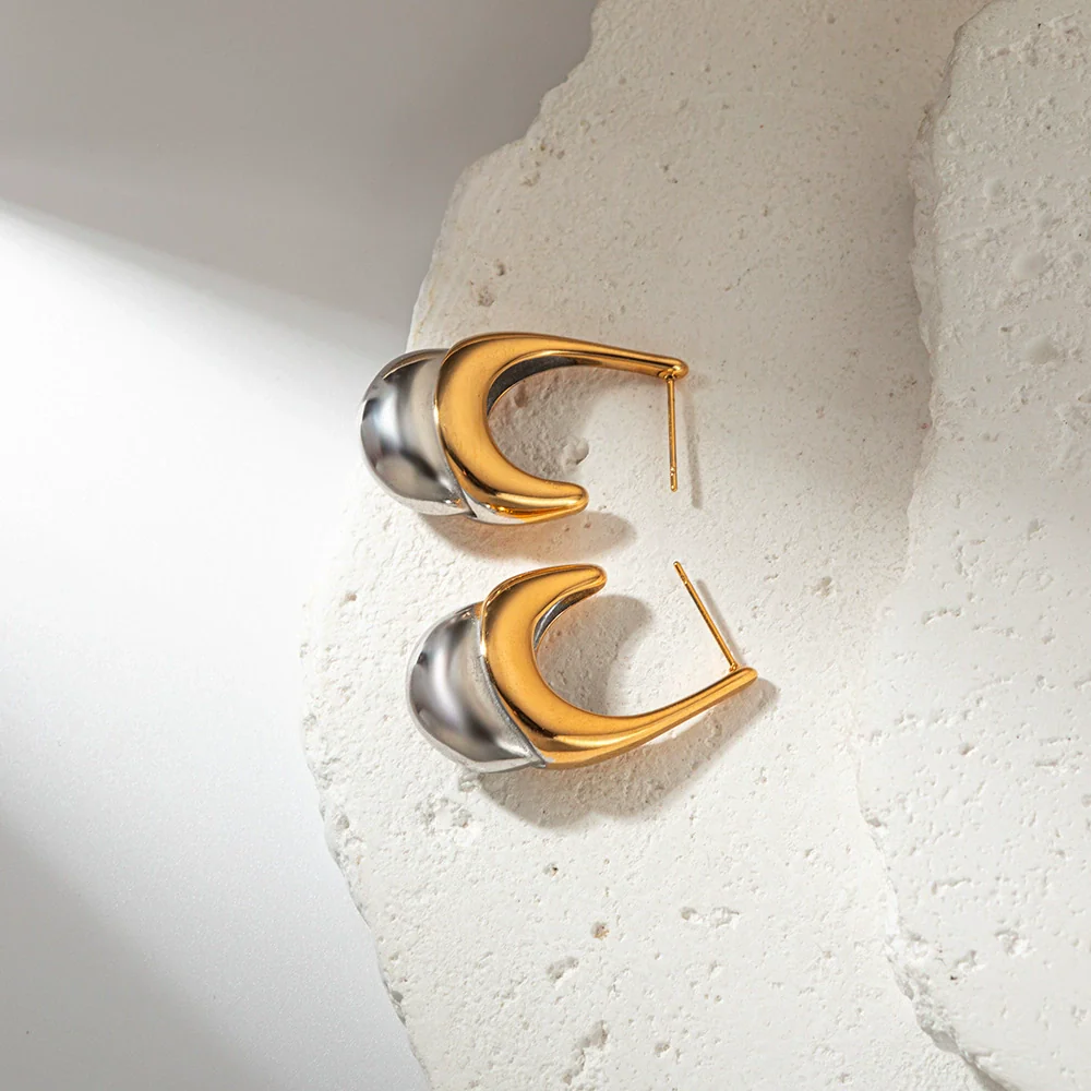 Stainless Steel Ice Cream Shape Electroplated Women's Earrings - Image 4