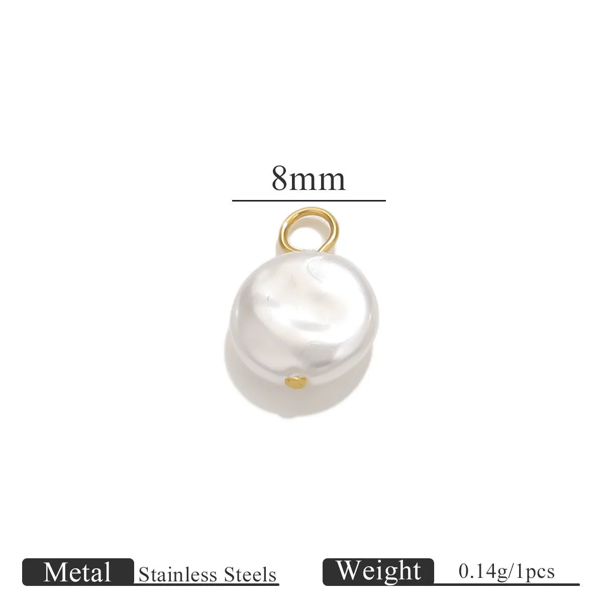 Stainless Steel Imitation Pearl Beaded Jewelry Accessories Curved Needle Pendant Earrings Bracelet Handmade With Electroplating - Image 6