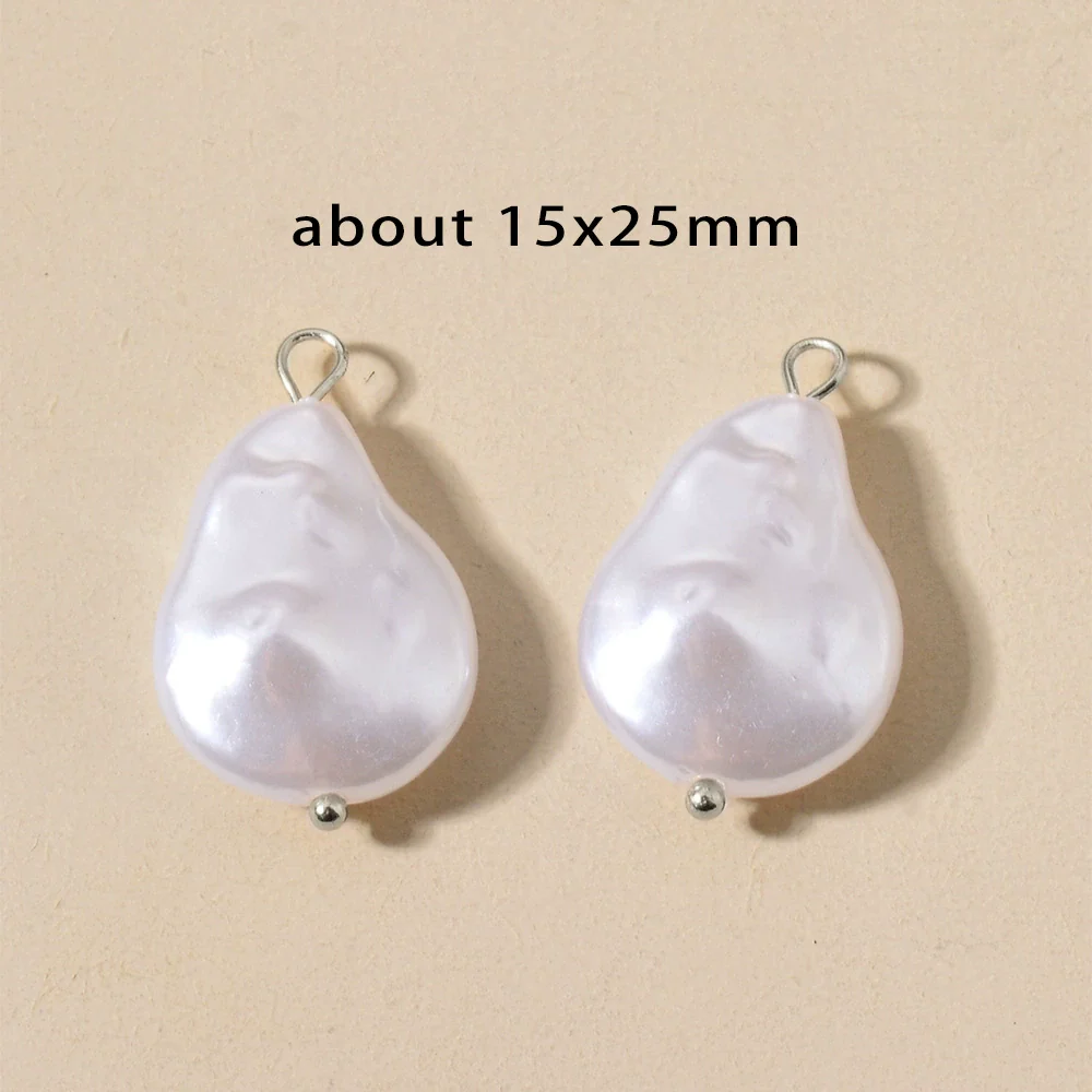 Stainless Steel Imitation Pearl Irregular Baroque Perforated Pendant Bracelet Necklace Accessories With Electroplating - Image 15