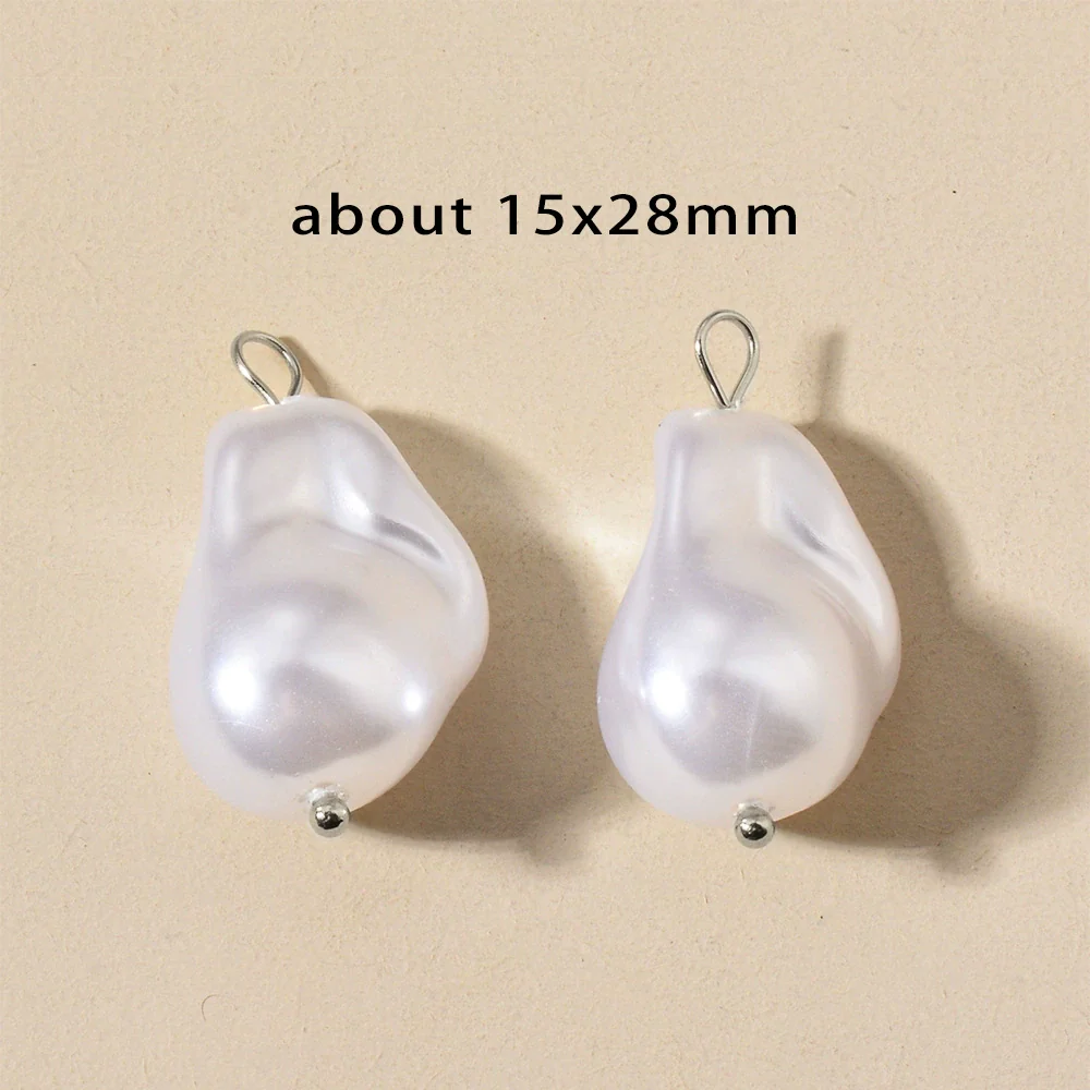 Stainless Steel Imitation Pearl Irregular Baroque Perforated Pendant Bracelet Necklace Accessories With Electroplating - Image 19