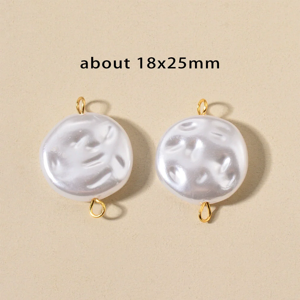 Stainless Steel Imitation Pearl Irregular Baroque Perforated Pendant Bracelet Necklace Accessories With Electroplating - Image 24