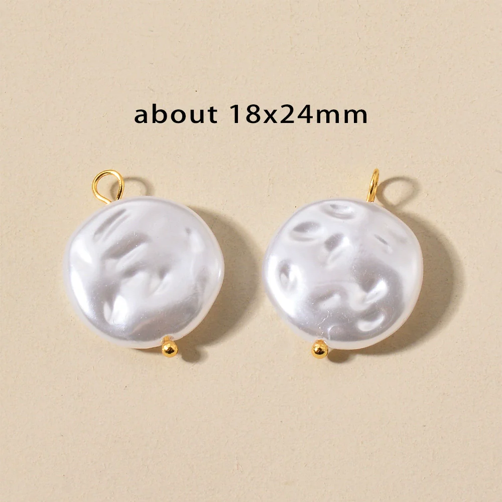 Stainless Steel Imitation Pearl Irregular Baroque Perforated Pendant Bracelet Necklace Accessories With Electroplating - Image 25