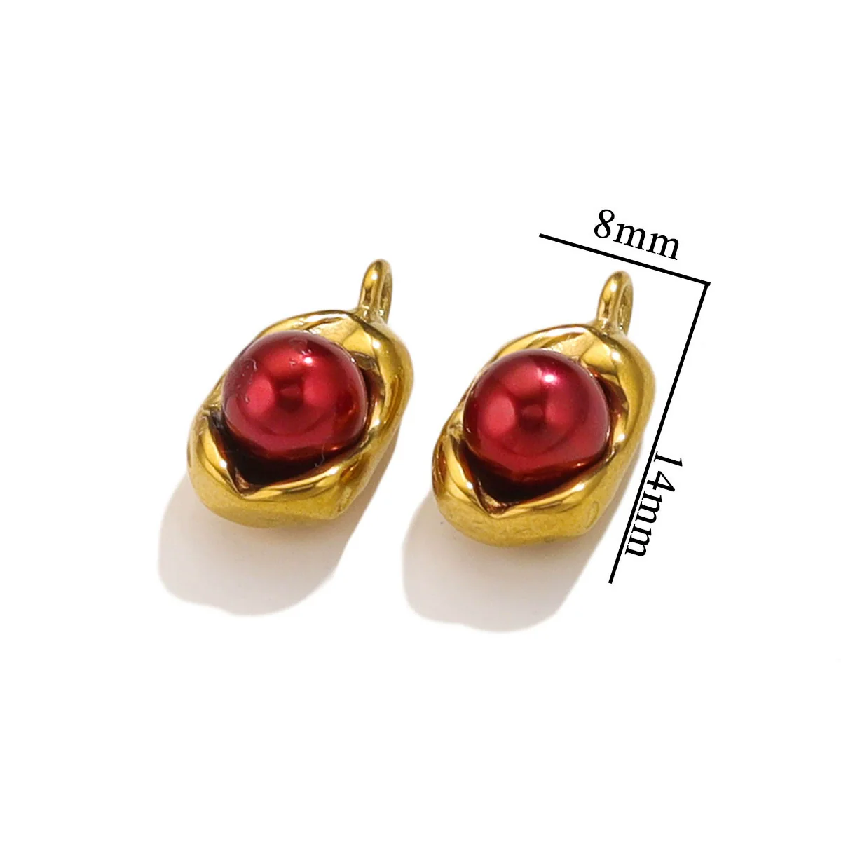 Stainless Steel Imitation Pearl Pea Shaped Pendant Jewelry Accessories With Electroplating - Image 8