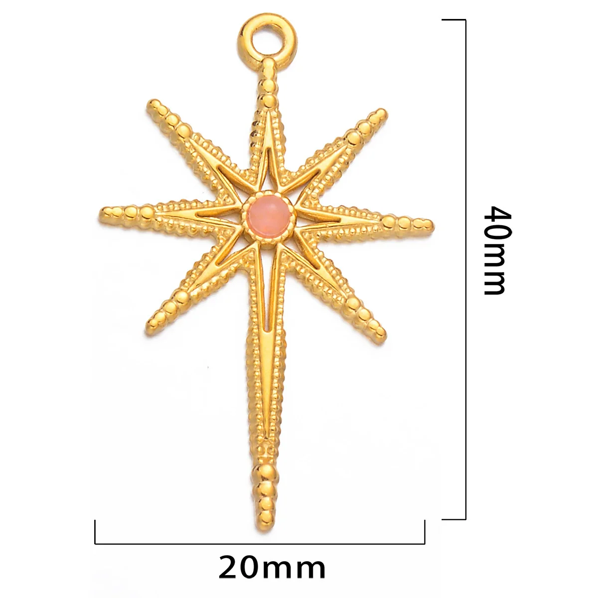Stainless Steel Inlaid Natural Stone Star Jewelry Accessories Pendant For Bracelet And Necklace Handmade With Electroplating - Image 8